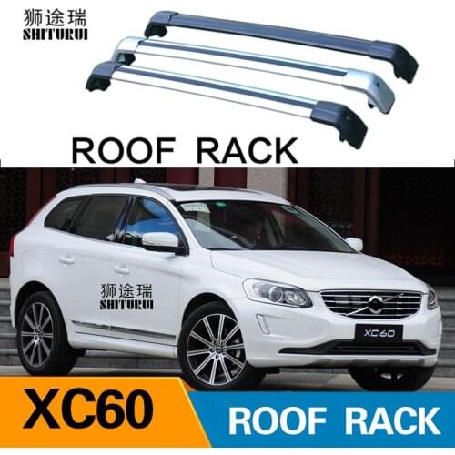 SHITURUI 2Pcs Roof Bars for Volvo XC60 2008-2019 (156) Aluminum Alloy Side Bars Cross Rails Roof Rack Luggage Carrier