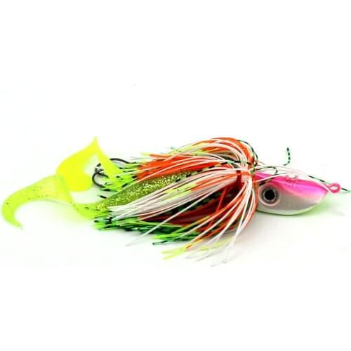 8pcs 40g big lead head buzzbait fishing lures soft fishing baits in octopus squid hook sea spinner pike bass fishing tackles