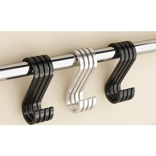 8 Pcs Aluminium Alloy Practical S Shape Hooks Kitchen Railing Hanger Hook Clasp Holder Hooks For Hanging Clothes Handbag