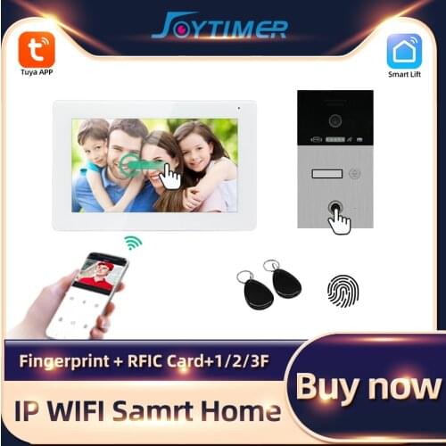 Joytimer IP WIFI Wireless Video Intercom System Tuya Smart Video Door Phone Support Fingerprint Unlock Villa 1F/2F/3F RFIC Card