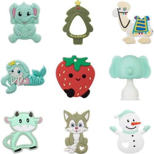 Baby Animal Silicone Teethers Food Grade Silicone Teethers Infant Training Teething Accessories for Pacifier Chains