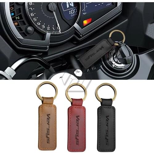 For Kawasaki Versys X-300 650 300 400 Models Motorcycle Keychain Cowhide Key Ring