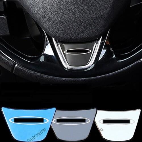For Mitsubishi Outlander 2016 2017 2018 2019 Stainless Blue Steering Wheel Decor Cover Trim
