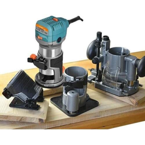 Electric Router Trimmer Removable Base Hand-Held Wood Milling Slotting Engraving Machine Metal Fixed Base Woodworking Tools