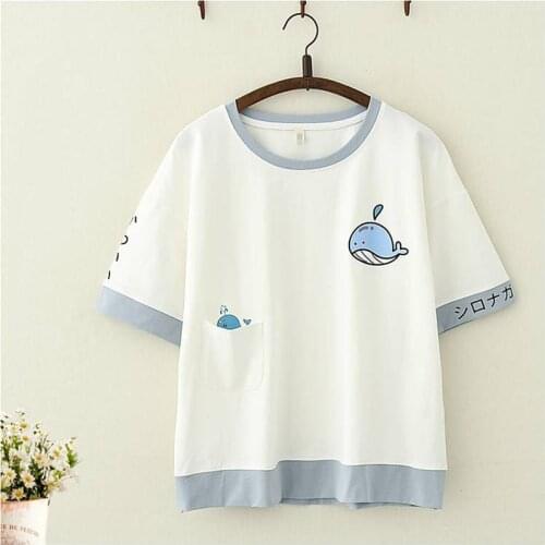 Summers Spring Ladies Top Tee Summer Cute Short Sleeve T Shirt Tops Tee Cute For Girls Japan New T Shirt