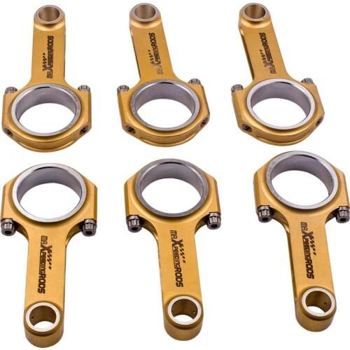 6PCS H-beam Connecting Rods For Porsche 911 2.4L 2.7L Titanizing 127.75mm HP800 ARP Botls Connecting Rods Bielle Pleuel