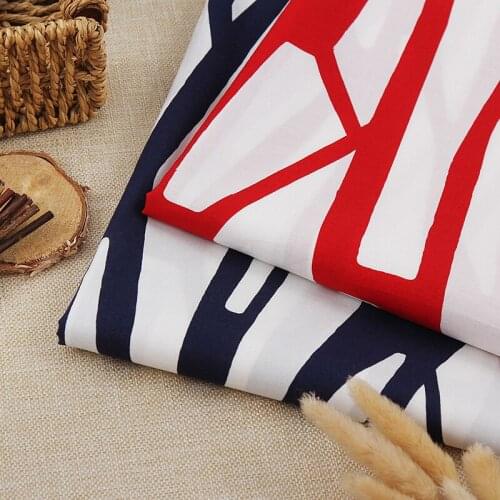 Cotton Poplin Geometric Printed Fabrics Fashion Soft Tissus Sewing Dress Shirt Blouse Home DIY Handcraft 100X145cm