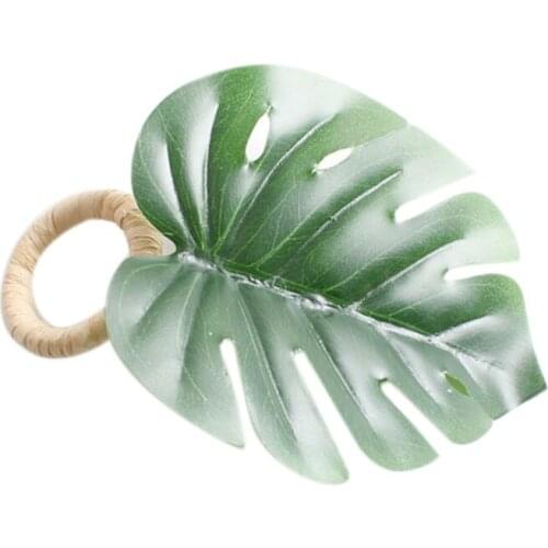 6Pcs/Lot Green Leaves Napkin Rings Napkin-Holder Wedding Gifts Mariage Champetre Decor Dinner Table Chairs Summer Ring