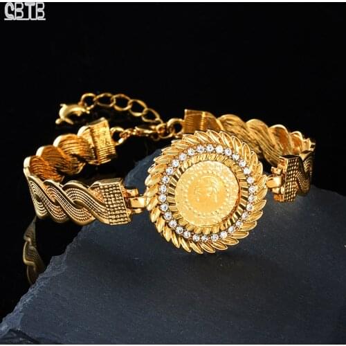Fashion Middle East Muslim Bracelet Arab Charm Oman Jewelry Turkish Coin Bracelet Islamic Woman Party Event Accessories Gift