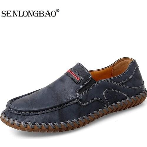 Mens Soft Casual Shoes Luxury Brand Fashion Leather Loafers Flat Moccasins Outdoor Breathable Non-Slip Men Shoes Driving Shoes