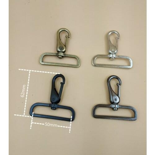 New 2" For 50mm Width Webbing 10pcs Metal Swivel Clips Snap Hook Buckle Hardware Shoulder Bags Straps Belt Sewing Accessories