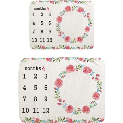 Null Baby Monthly Record Growth Milestone Blanket Newborn Photography Props Wreath Newborn Photo Creative Background Cloth