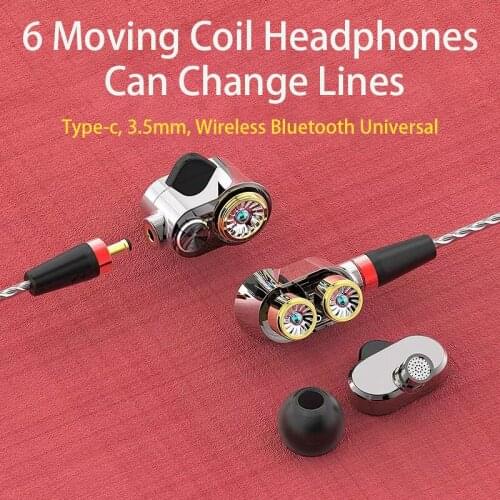 Original 6 Units Balanced Earphones 3 Dynamic Driver Speakers HIFI Bass fone de ouvido auriculares Detachable Sports Headset