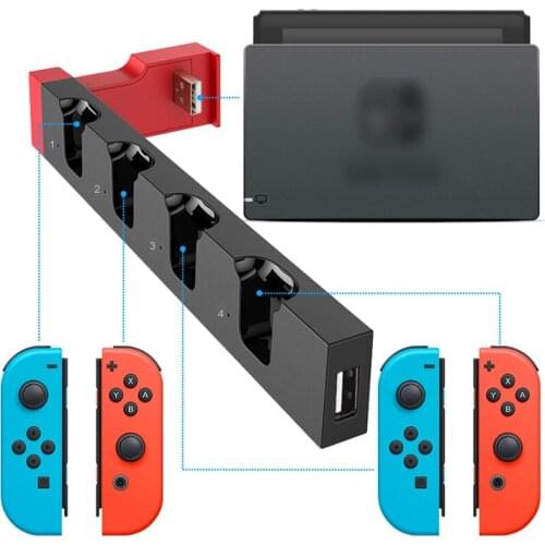 Charger Stand Station with Indicator for Nintendo Switch Console Joy Con Controllers Charging Holder Support 1-4pcs Joy Con
