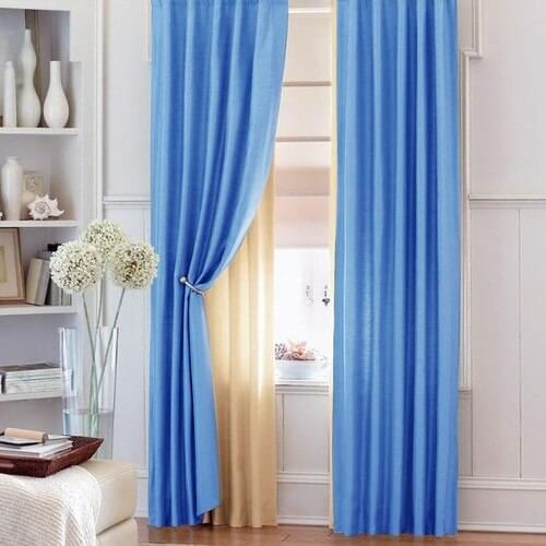 Nature Curtain Pleated Backdrop Curtain-A. Blue Together with 80x260 cm-Crystal Renso