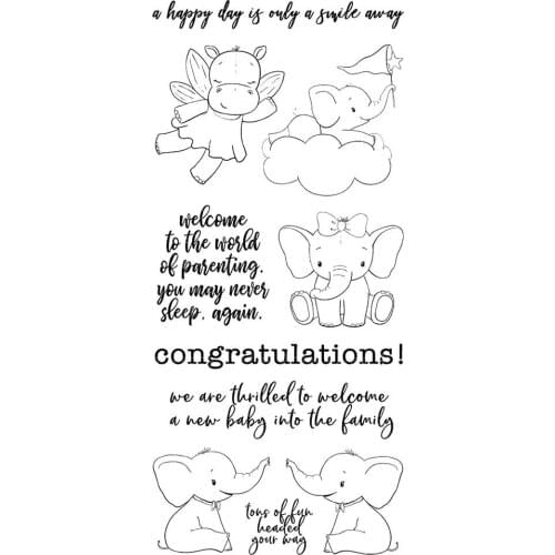 Elephant Clear Stamp Or stamp for DIY Scrapbooking/Card Making/Kids Fun Decoration Supplies A055