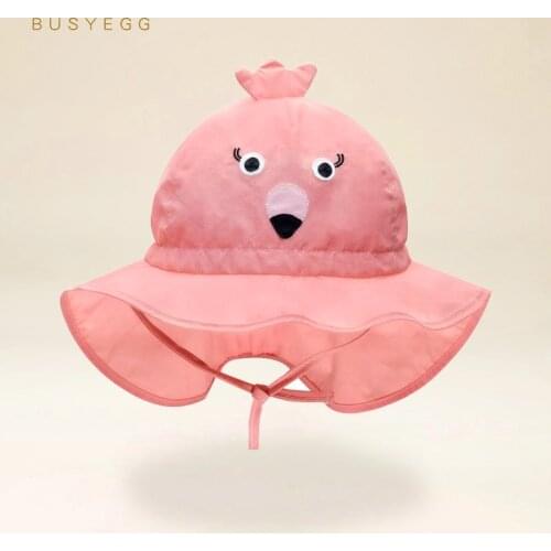 Pink flamingo girls sun caps child bonnet adjustable kids accessories baby boys hats toddler panama children casquette garcon