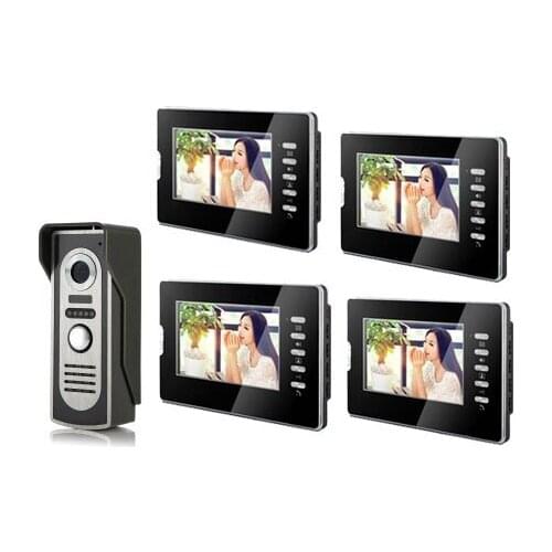 Peephole camera luxury Style Video Door Phone with 7 inch Color TFT Liquid Crystal Screen, HD IR Camera , 1 to 4