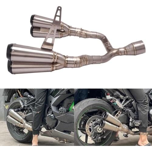 Four-outlet Slip-on Exhaust for Kawasaki Z1000SX Ninja 1000SX 2020 2021 Motorcycle 51mm Mufflers Delete Catalyst Titanium Alloy