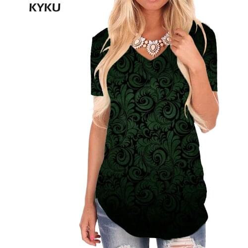 KYKU Galaxy T Shirt Women Space V-neck Tshirt Universe Tshirts Printed Nebula Funny T shirts Womens Clothing Fashion Loose