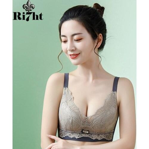 Sexy Floral Lace Push up Bra Breathable Latex Wireless Lingerie 32-40 ABC Cup Plus Size Bralette