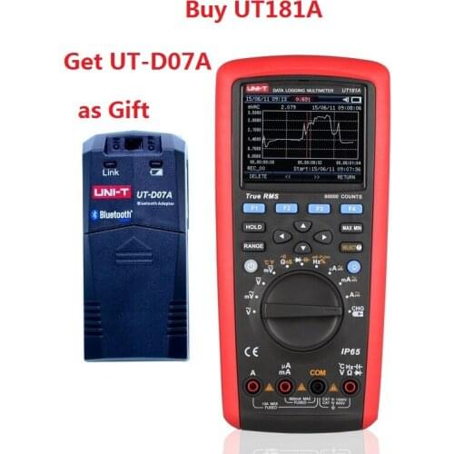 2CH Thermocouple True RMS Multimeter 3.5'' TFT LCD Admittance db Test USB UT181A