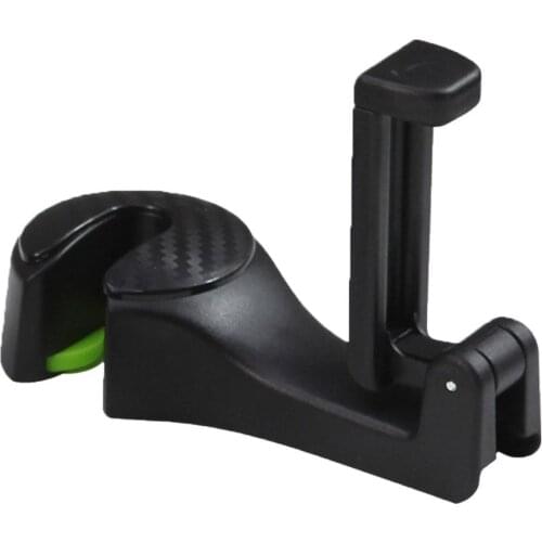 2 in 1 Car Backseat Headrest Phone Holder Folding Hanger Mount for Cellphone