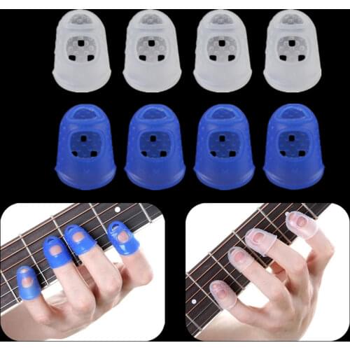 4Pcs/Set Silicone Finger Guards Guitar Fingertip Protectors For Ukulele Guitar S M L Musical Guitar Tools Parts Accessories