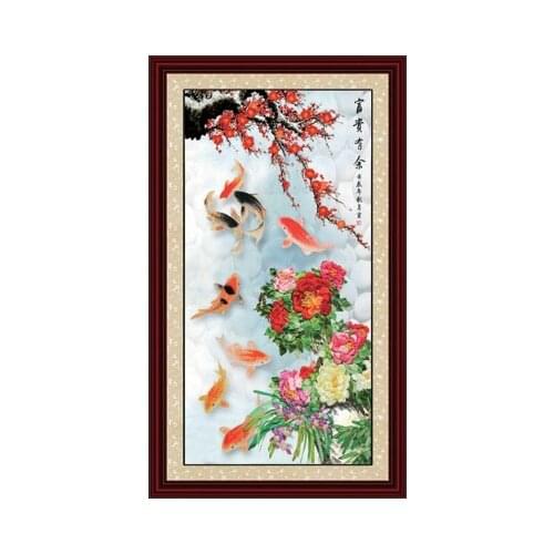 50x85cm 3D Rich and wealthy Ribbon embroidery kit stain painting set handcraft kit DIY handmade needlework art home decor