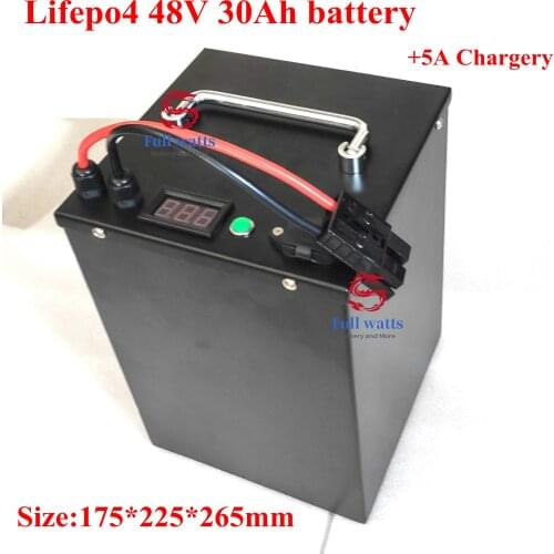 Steel case 48V 30AH Lifepo4 battery 48V 1500W Lifepo4 bateria for 48V Electric tricycle forklift motor touring car tractor golf