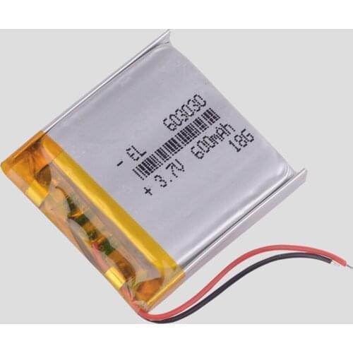 10pcs/Lot 603030 3.7V 600mAh Rechargeable li-Polymer Li-ion Battery For bluetooth Driving Recorder MP3 GPS DVR speaker toys