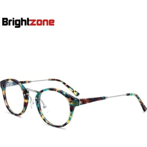 Brightzone European Fashion Handmade Acetate Myopia Prescription Round Glasses Women Men Frame Oculos De Lectura Grau Gafas