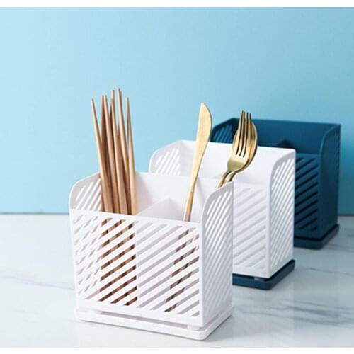 Quick Dry Cutlery Storage Holder Hollow Chopsticks Holder Tableware Shelf Spoon Fork Container Drying Rack Plastic Cutlery Dryer