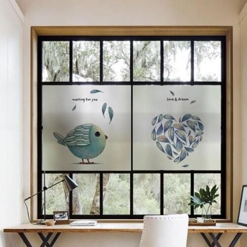 Birds Window Film Decorative Glass Door Decals No Glue Opaque Static Cling Window Stickers for Smooth Glass Living Room