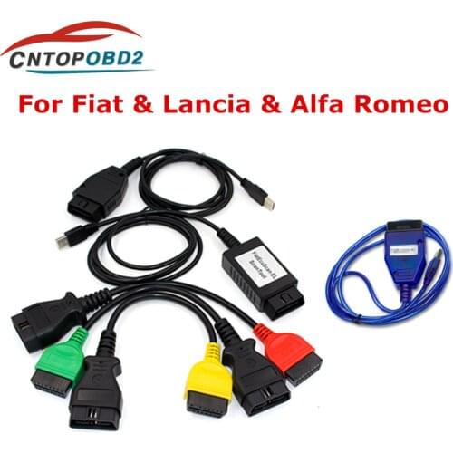 For Fiat ECU Scan OBD Diagnostic Cables Adapters FiatECUScan + MultiECUScan For Fiat / Alfa Romeo / Lancia OBD2 Scanner