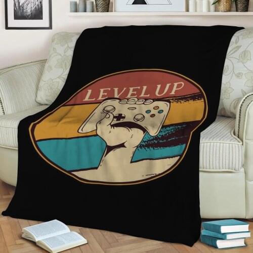 Gaming Saying Gamer Gift Throw Blanket Print on Sherpa Blankets Soft for Sofa Customized DIY Plush Thin Quilt