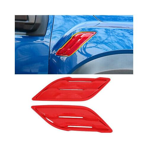 Red Side Fender Air Outlet Cover Trim 2pcs For Ford F150 F-150 2017-2019