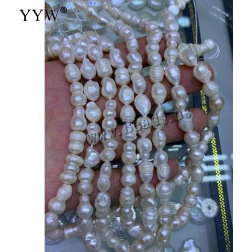 Cultured Baroque Freshwater Pearl Beads For DIY Bracelets Necklace Jewelry Making White And Black 8-10mm Natural Pearl Beads