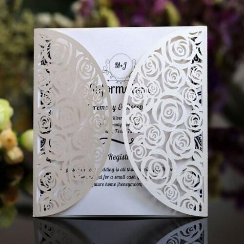 Laser Cut Wedding Invitations Cards for Bridal Shower Mariage Engagement Birthday Invite Thank You Card