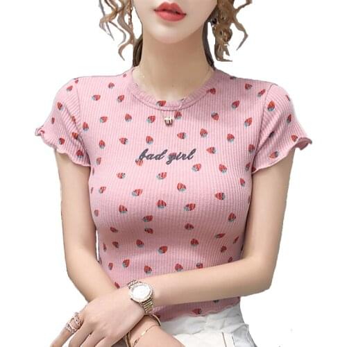 LUKAXSIKAX Women's Knitted T-shirts