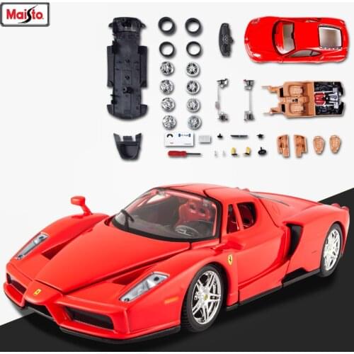 Maisto 1:24 Ferrari-Enzo 8 styles Ferrari assembled alloy car model assembled DIY toy tool boy toy gift collection