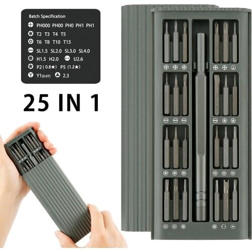 25 In 1 Screwdriver Set with Storage Box Multifunctional Steel Driver Group Precision Screwdrivers Bit Professional Repair Tool