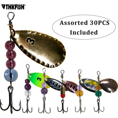 30pcs/lot Fishing Spinner Bait Set 3g-6g Assorted Metal Hard Bait Sequins Lure Bass Fishing Accessories