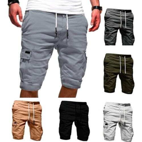 New Mens Shorts Fitness Casual Drawstring Short Pants High Quality Shorts Mens Multi-pocket Sports Shorts men casual shorts