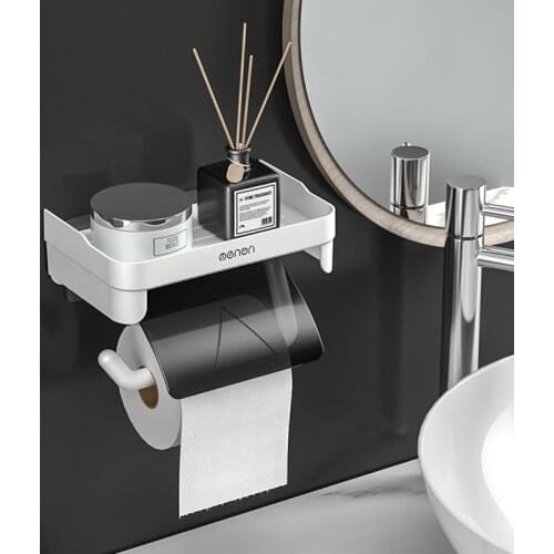 New Wall-mounted Paper Roll Holder Toilet Multi-function Shelf Plastic Waterproof Paper Towel Storage Rack Bathroom Appliances