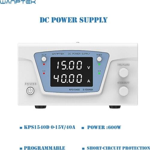 Wanptek KPS1540D Programmable DC Adjustable Regulated Power Supply 15V 40A PWM Modulation Short-circuit Protection