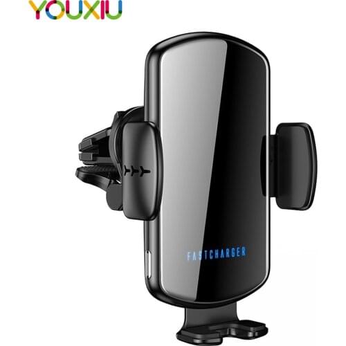 Qi Car Wireless Charger Holder 15W Fast Charging For iPhone X 8 XR 11pro Air Vent Mount Phone Stand For Samsung S10 9 8 Note10