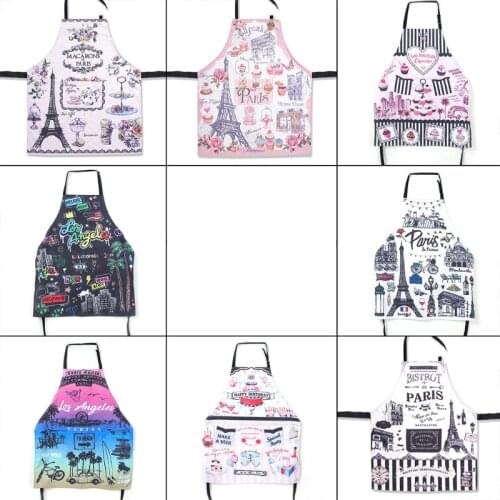 Printed Cartoon Adjustable Apron with Big Pocket for Cooking Kitchen Household K0AB