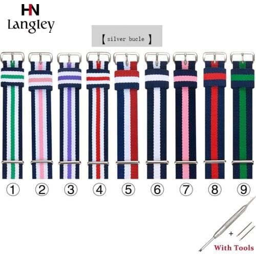 Nylon Watchband Vacuum plating Color Not Fade Wristwatch Straps For Women Men Watch 13mm 17mm 18mm 19mm Bands