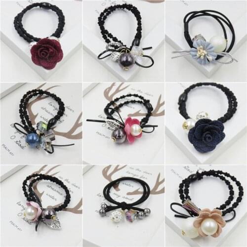 1PCS Creativity Ball Elastic Hair Bands For Girl Handmade Headband Scrunchy Kids Hair Accessories For Women 66 Styles Optional